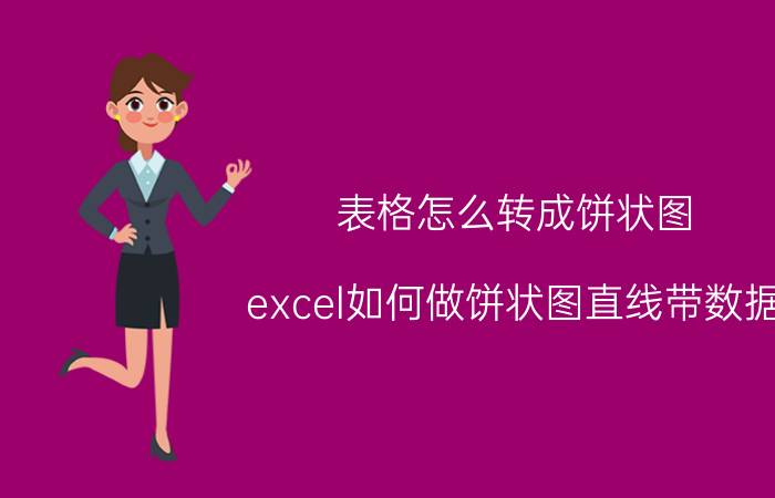 表格怎么转成饼状图 excel如何做饼状图直线带数据？